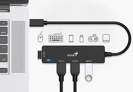 Hub Genius USB-C a 4 USB-A 3.0 UH-400