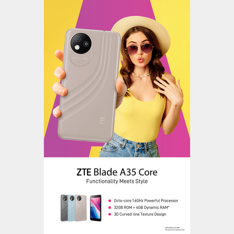 Celular ZTE Blade A35 Core 4.95'' 4G 2+2GB 32GB Beige