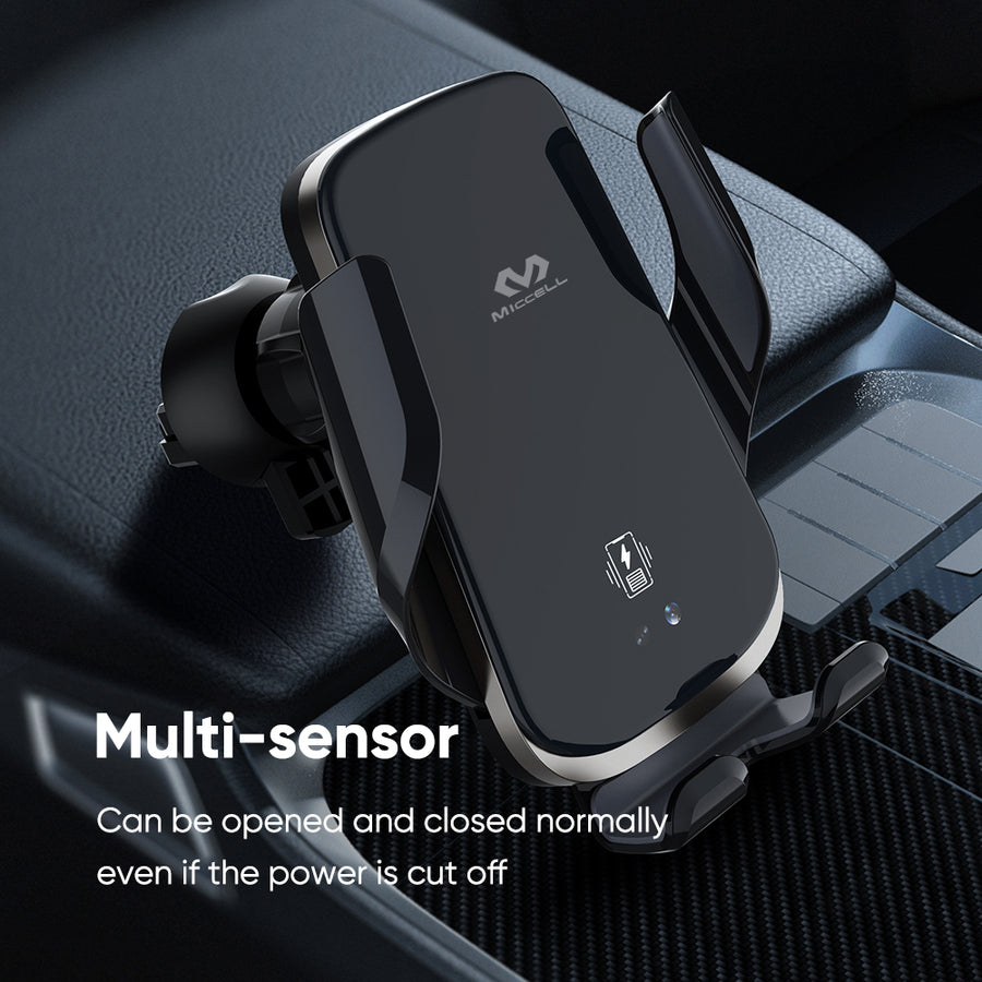 Soporte para auto Miccell con carga inalámbrica y agarre pin