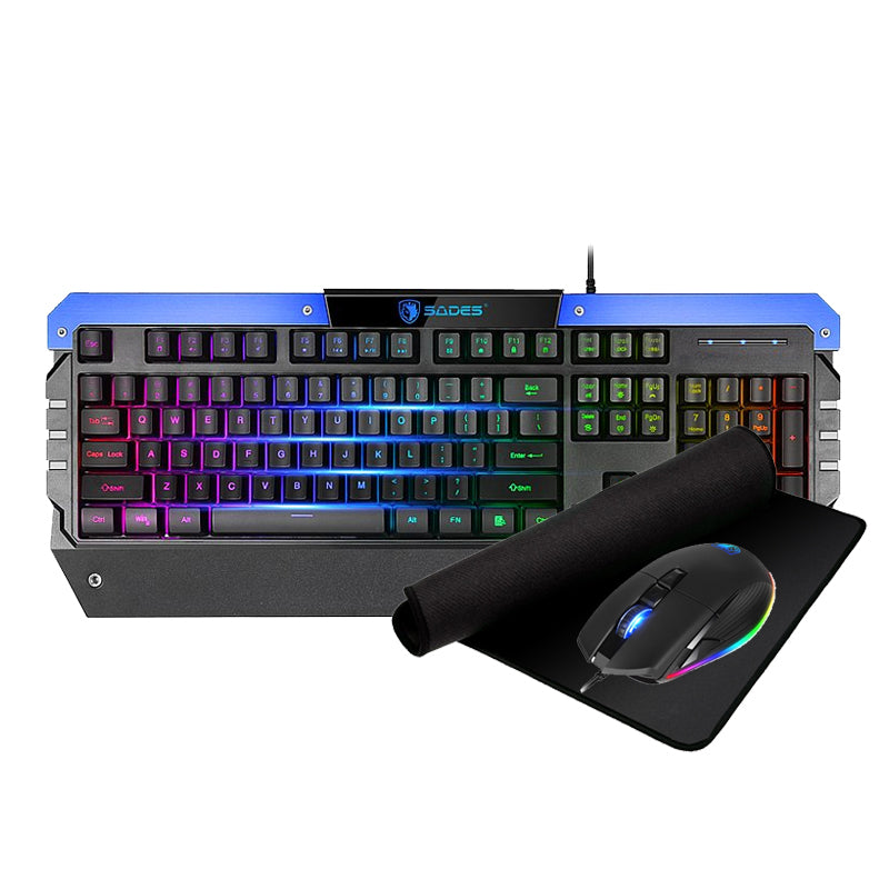 Combo Gamer Sades: Teclado+Mouse+Mousepad Battle Ram