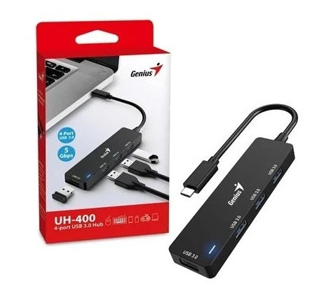 Hub Genius USB-C a 4 USB-A 3.0 UH-400