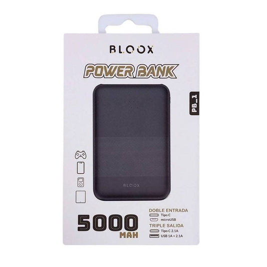 Power Bank BLOOX PB_1 5.000mAh Entrada: Tipo C Negro / Salid