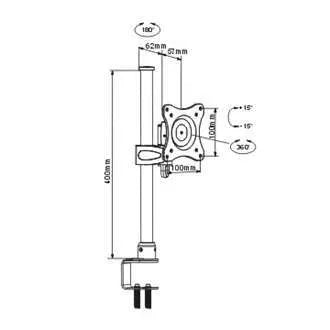Soporte cromado de escritorio para monitor 13" a  27''
