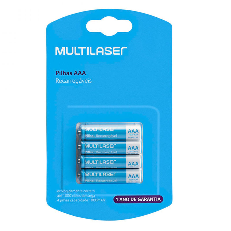 Pilas AAA recargables X4 1000MAH Multilaser