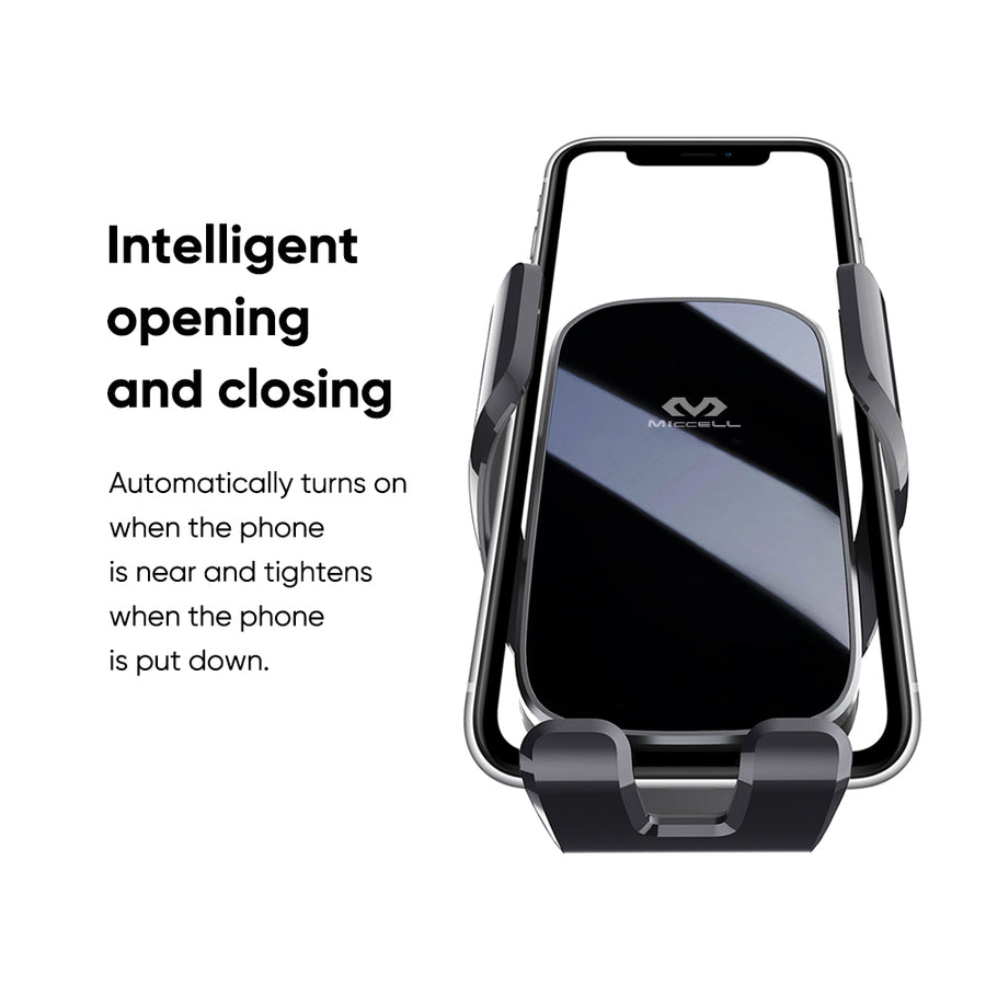 Soporte para auto Miccell con carga inalámbrica y agarre pin