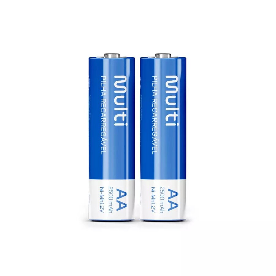 Pilas recargables AA X2 2500MAH Multilaser