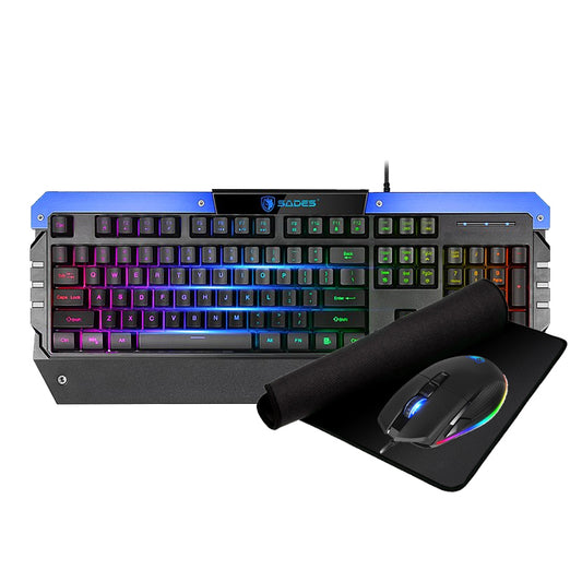 Combo Gamer Sades: Teclado+Mouse+Mousepad Battle Ram