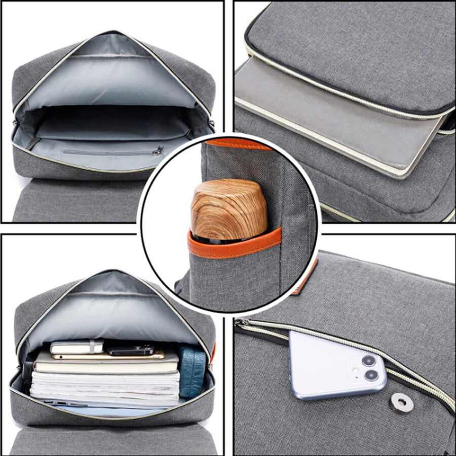 Mochila para Notebook hasta 16" Gris con reparticiones